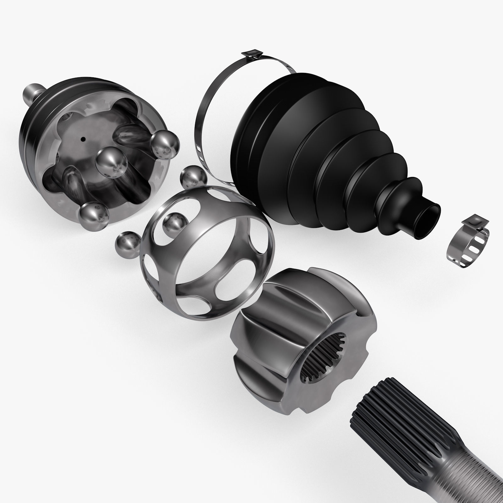 Driveshaft with CV-joints 3D model_5