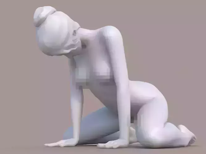 Woman on knees 3D print model