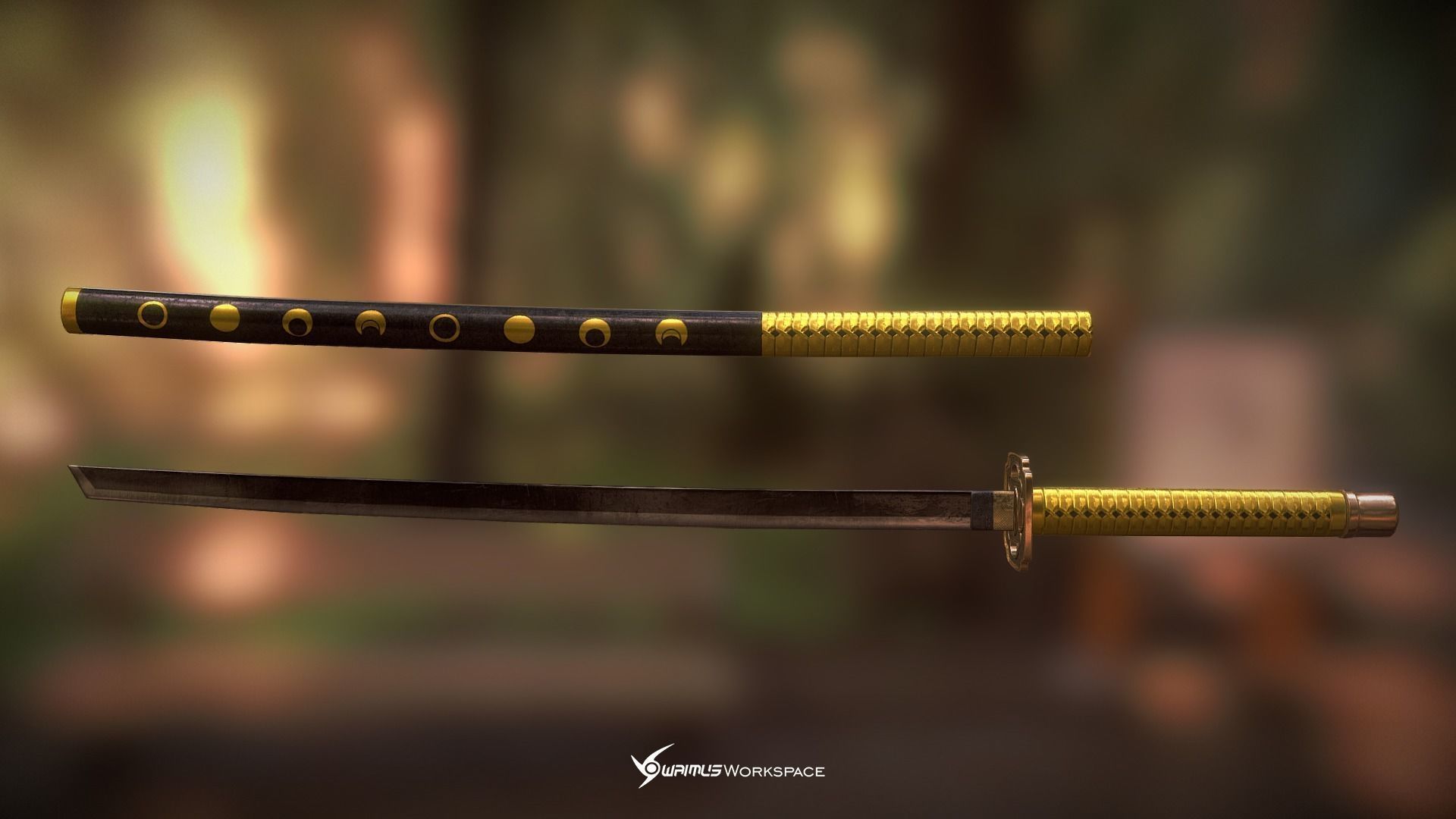 Touken Ranbu - Mikazuki Munechika Sword Free low-poly 3D model_1
