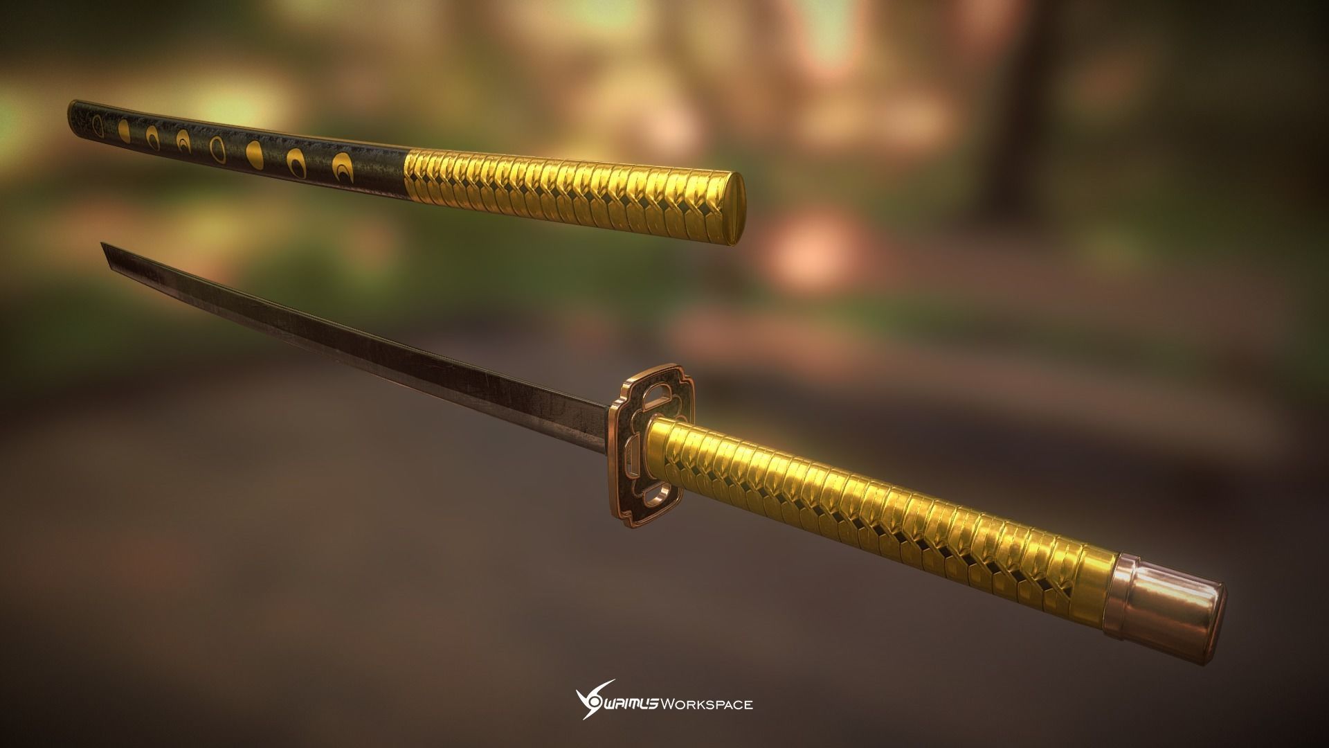 Touken Ranbu - Mikazuki Munechika Sword Free low-poly 3D model_2