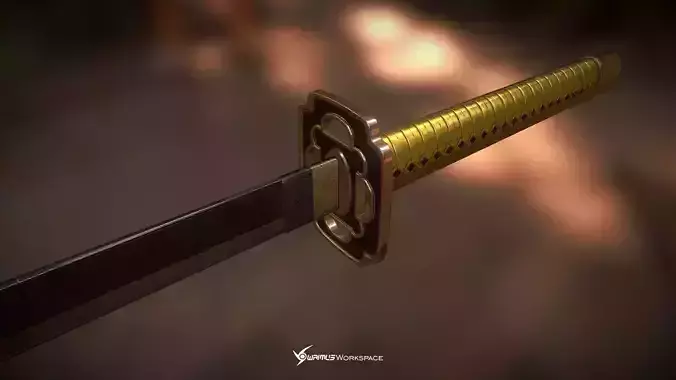 Touken Ranbu - Mikazuki Munechika Sword Free low-poly 3D model