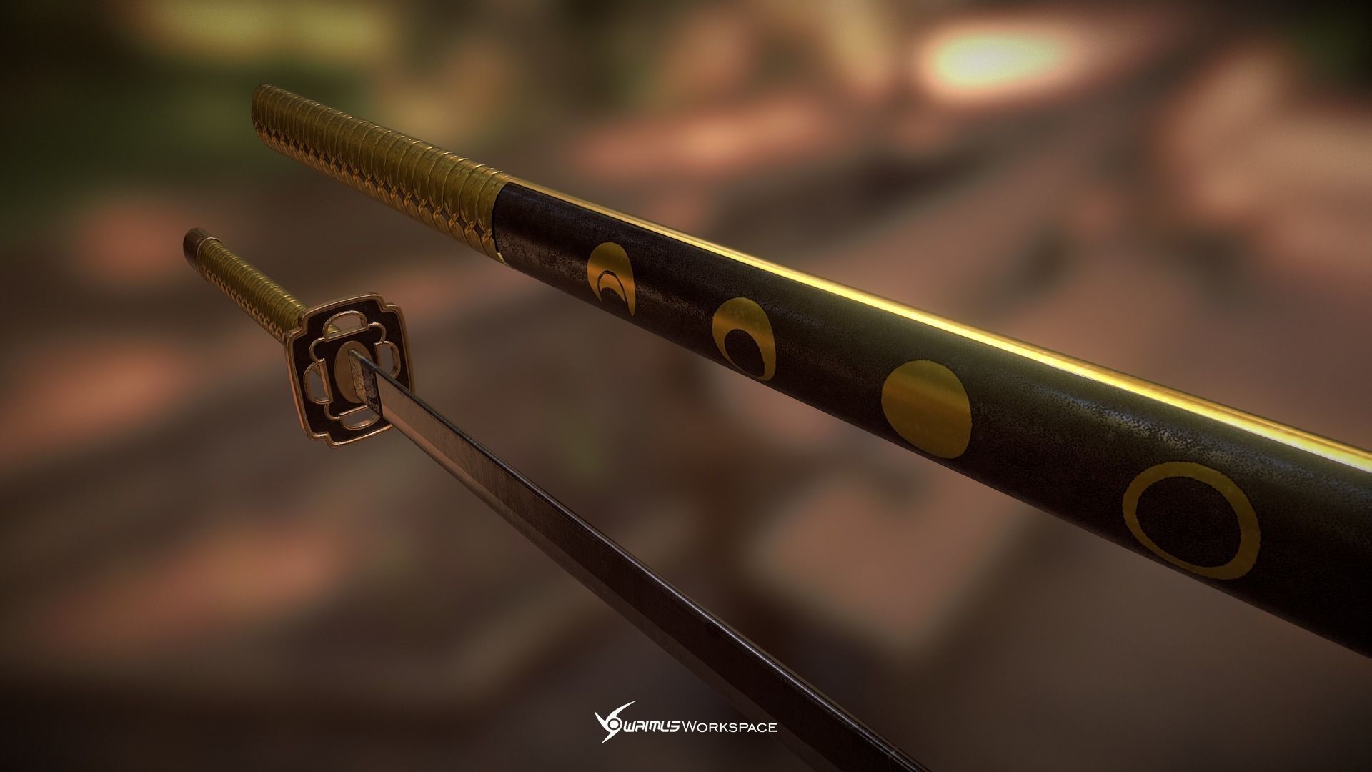 Touken Ranbu - Mikazuki Munechika Sword Free low-poly 3D model_3