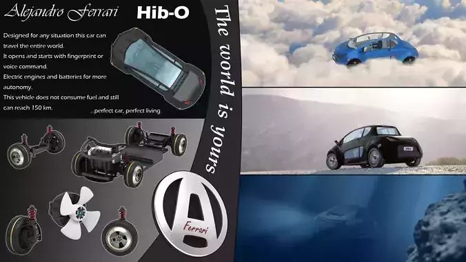 Hib-o electric car 3D model