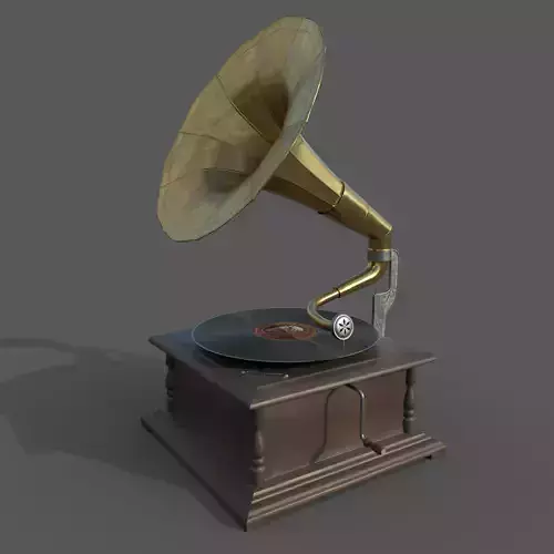 PBR Gramophone Low-poly 3D model