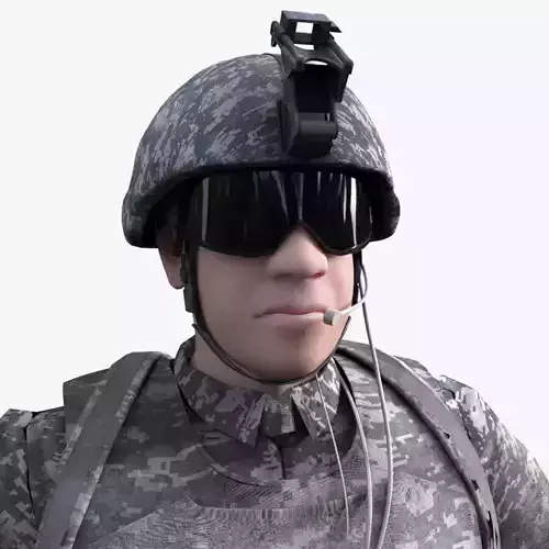 Rigged US marine 3D model