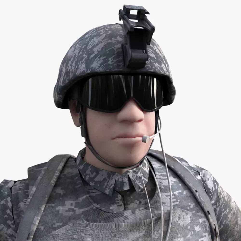 Rigged US marine 3D model_0