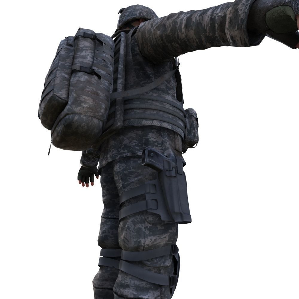 Rigged US marine 3D model_6