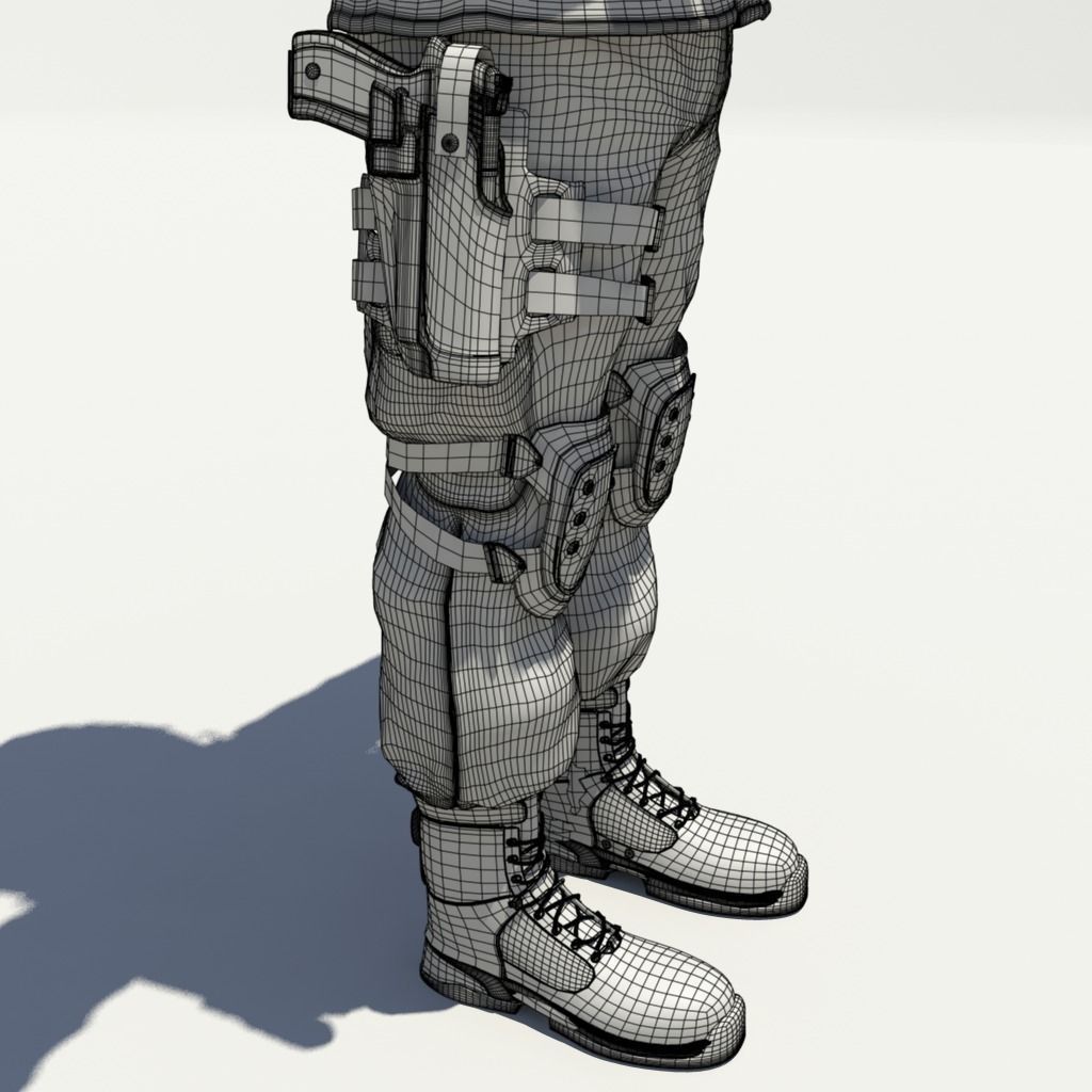 Rigged US marine 3D model_11