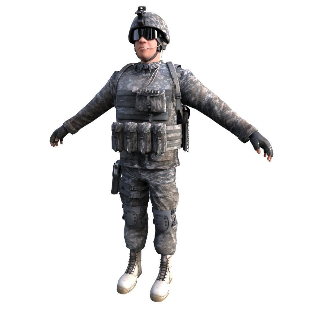 Rigged US marine 3D model_1