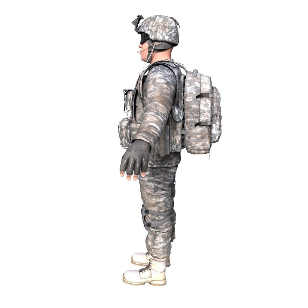 Rigged US marine 3D model_2