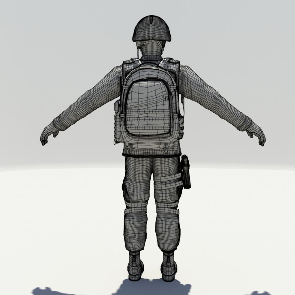 Rigged US marine 3D model_8