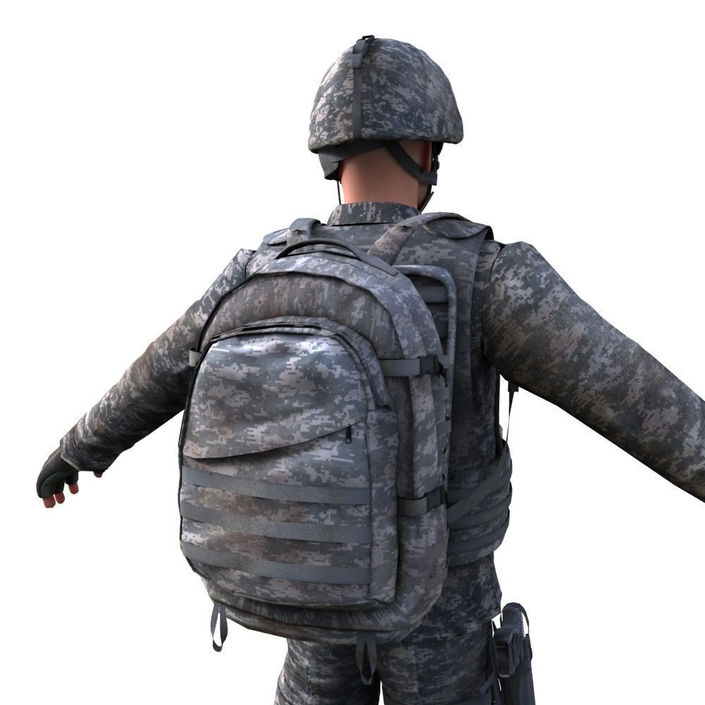 Rigged US marine 3D model_3