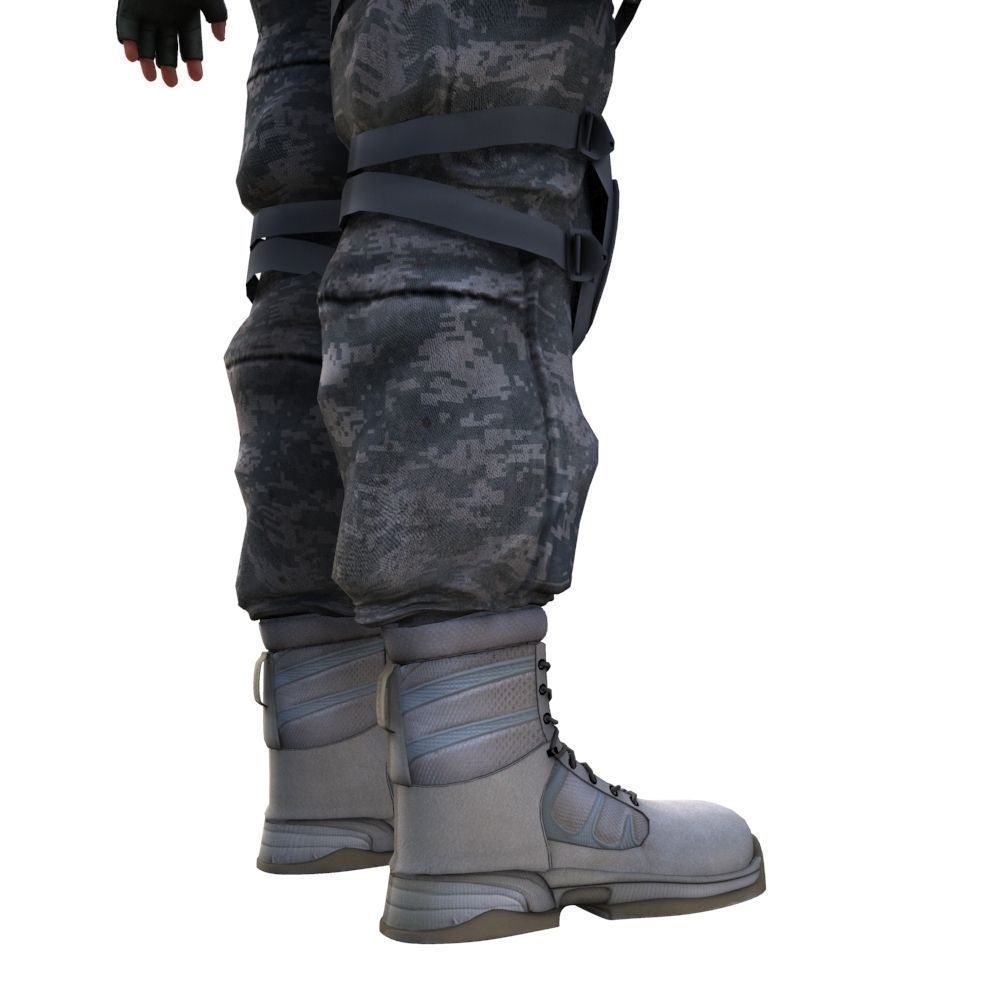 Rigged US marine 3D model_5