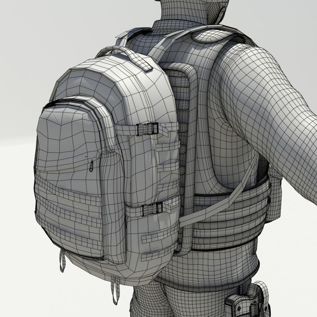 Rigged US marine 3D model_9