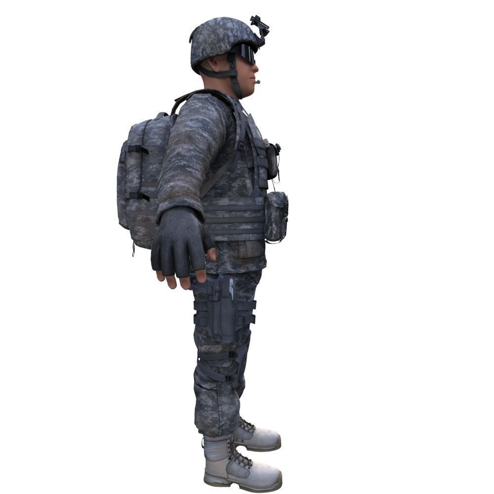 Rigged US marine 3D model_4