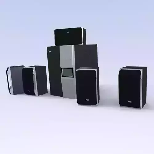 Ms industrial speaker system asset Free low-poly 3D model
