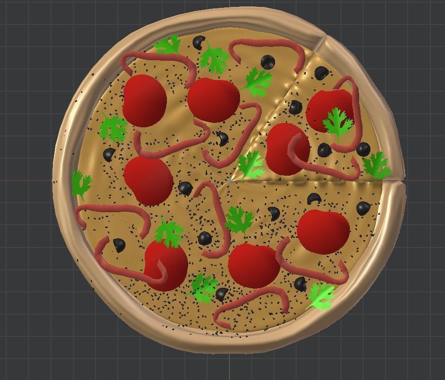 realistic Pizza in box with fork Low-poly 3D model_2