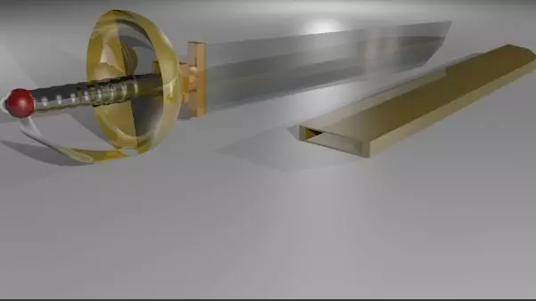 Gold Saber 3D model_0