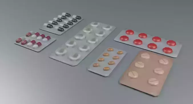 Pills and Capsules Collection Low-poly 3D model