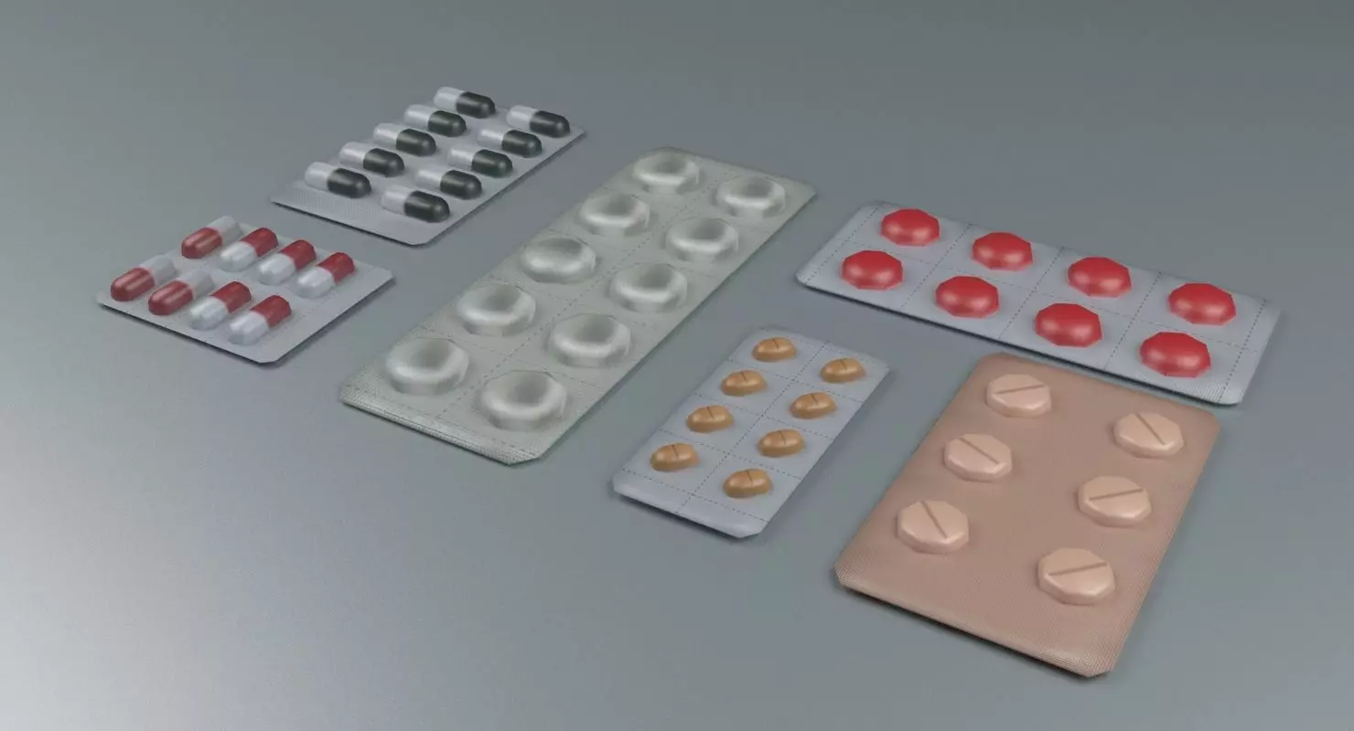 Pills and Capsules Collection Low-poly 3D model_0