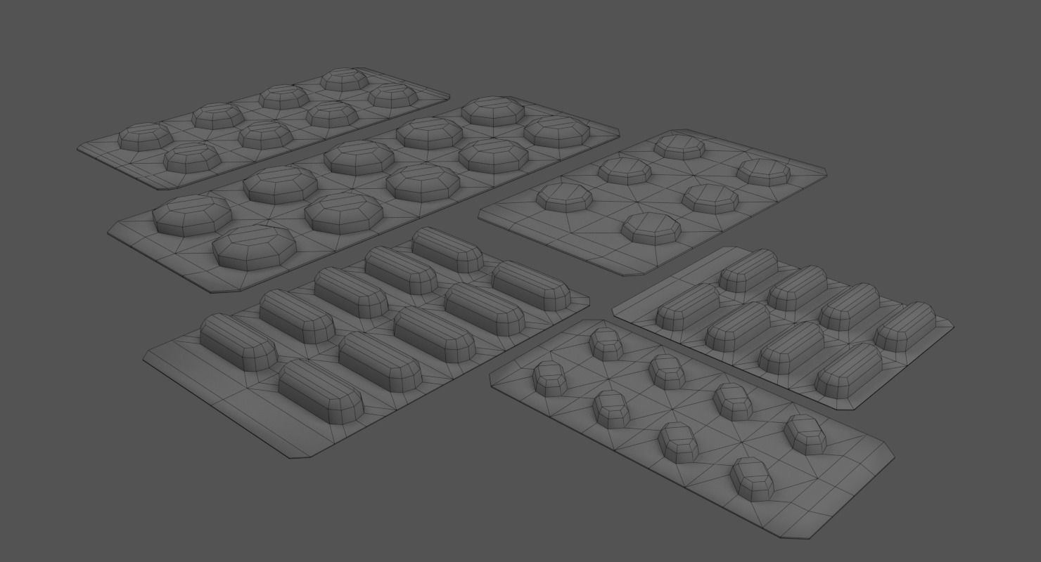 Pills and Capsules Collection Low-poly 3D model_8