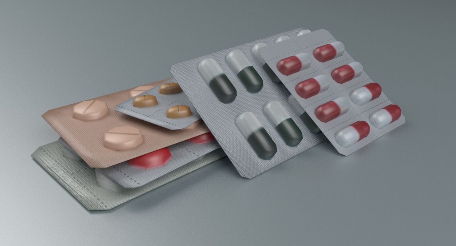 Pills and Capsules Collection Low-poly 3D model_4