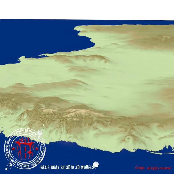 Australia elevation map 3D model_4