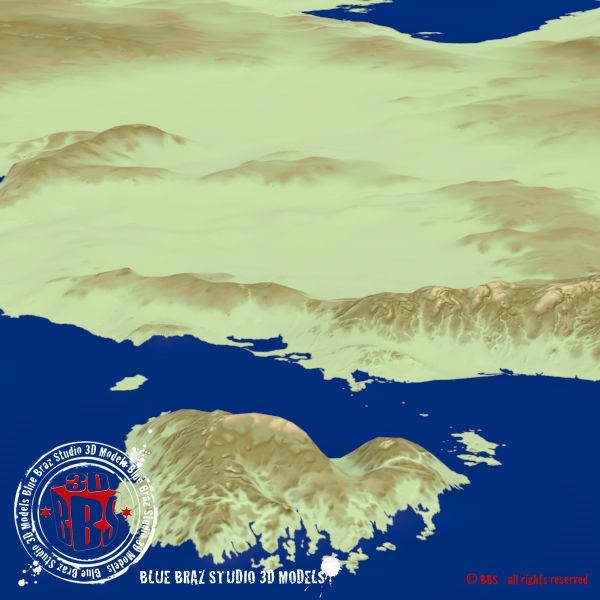 Australia elevation map 3D model_2