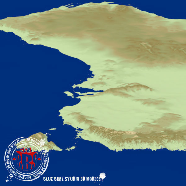Australia elevation map 3D model_6
