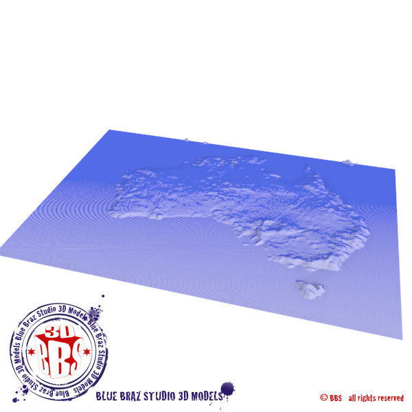 Australia elevation map 3D model_9