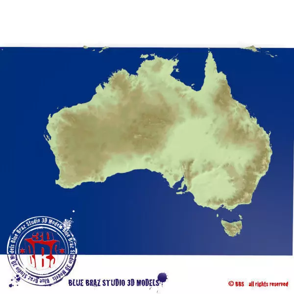 Australia elevation map 3D model_0