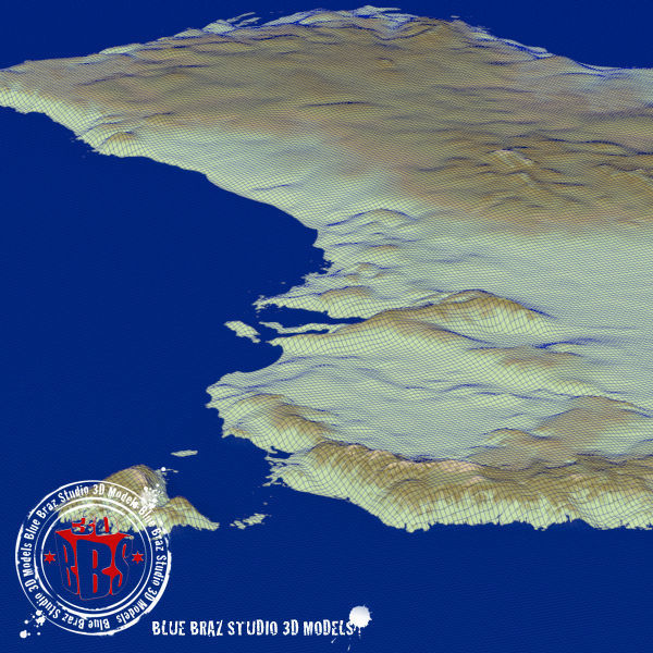 Australia elevation map 3D model_7