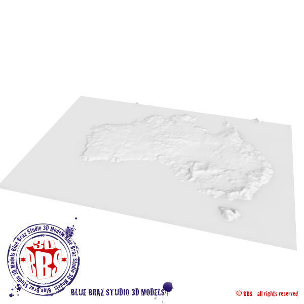 Australia elevation map 3D model_8