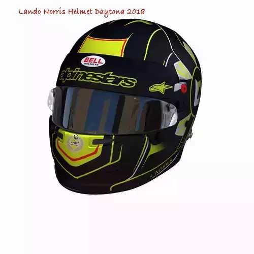 Norris helmet Daytona Low-poly 3D model