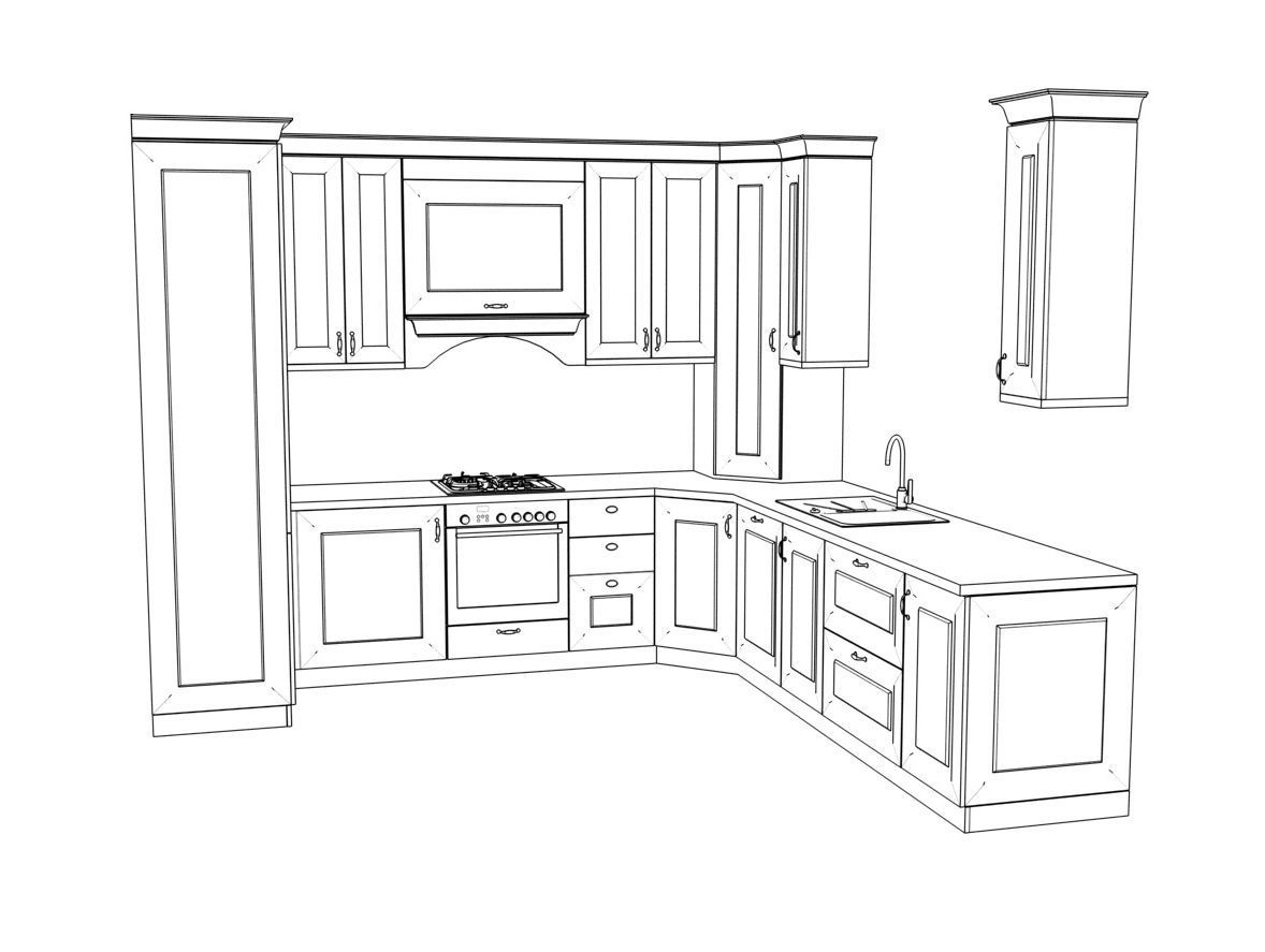 Warm Cappuccino Kitchen 3D model_5