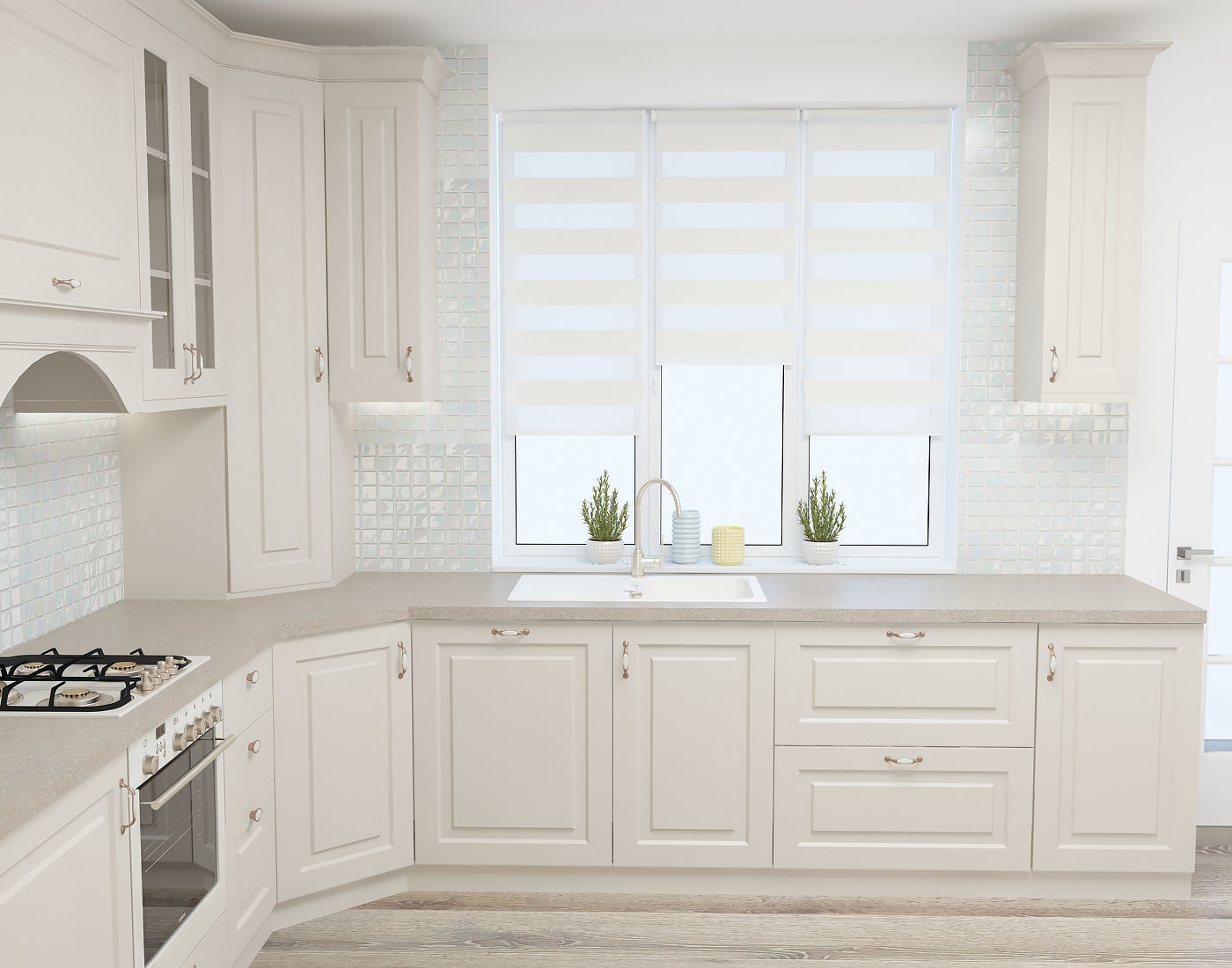 Warm Cappuccino Kitchen 3D model_4