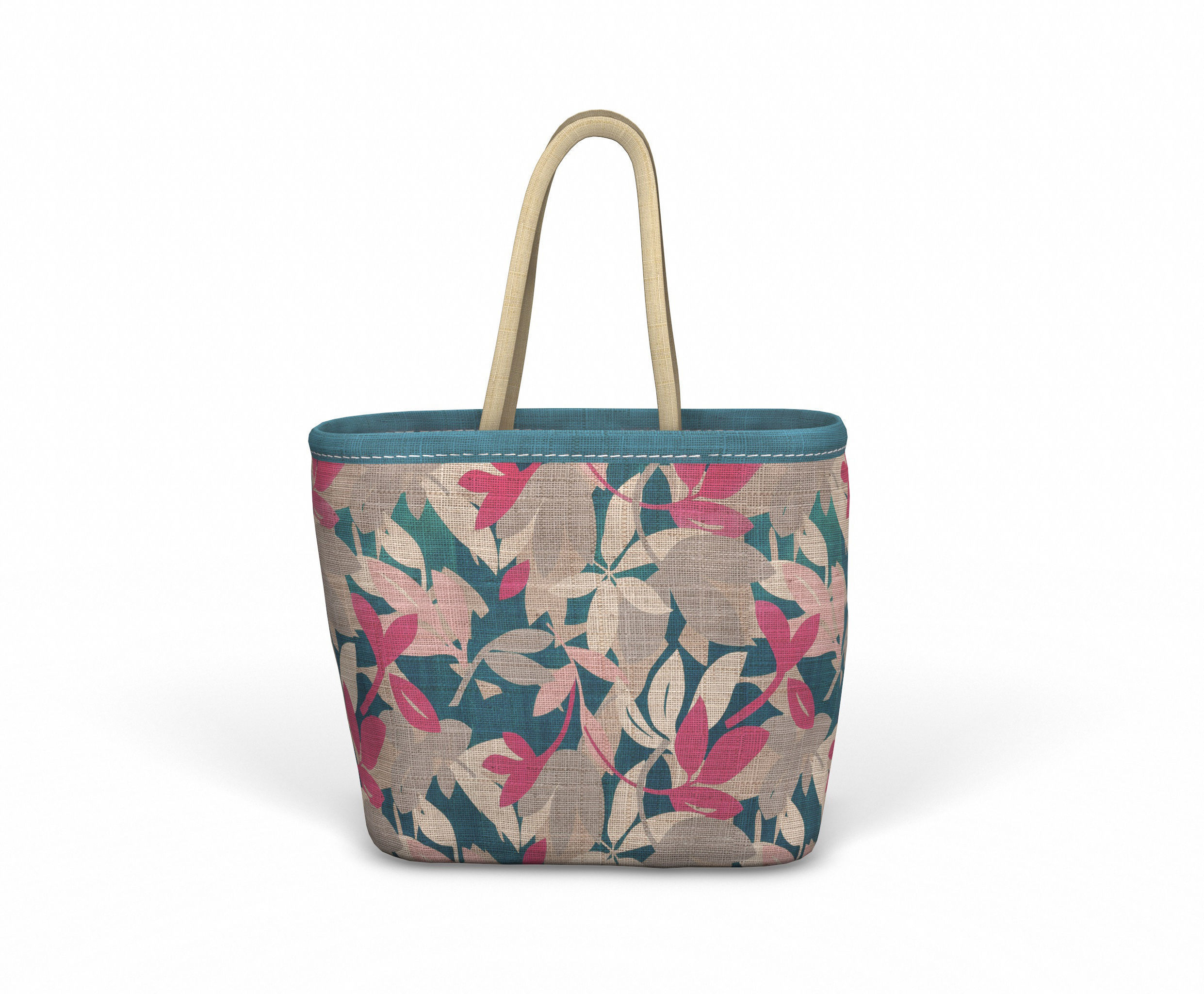 Designer Shopping Bag - Flower Prints 3D model