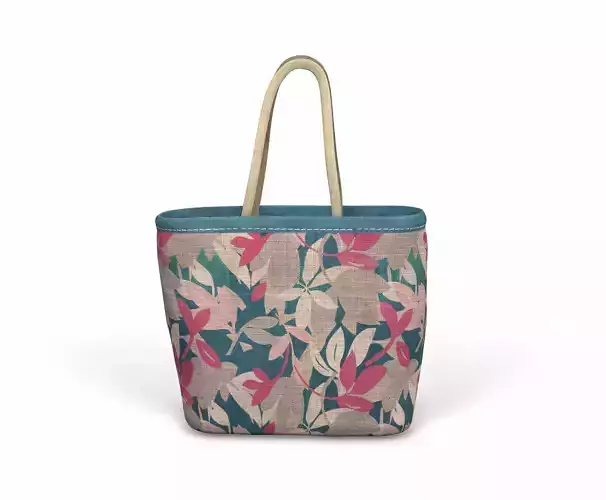 Designer Shopping Bag - Flower Prints 3D model