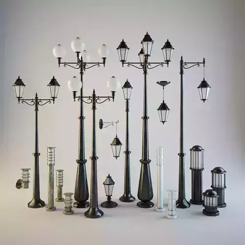 Street Lighting Set 3D model