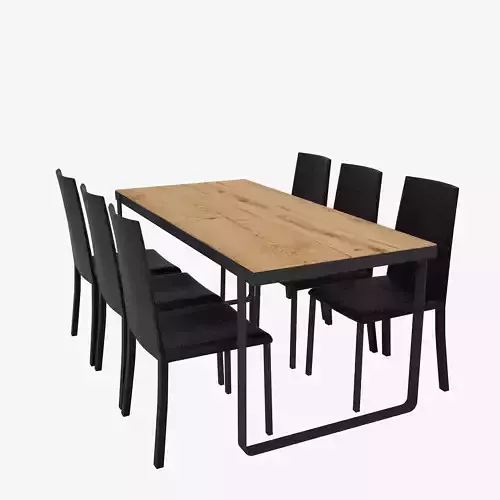 Dinning table and chair natural