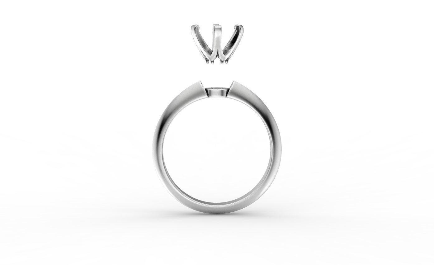 Engagement ring with diamond many sizes 313 3D print model_11