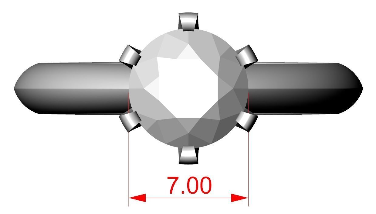 Engagement ring with diamond many sizes 313 3D print model_15