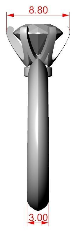 Engagement ring with diamond many sizes 313 3D print model_14