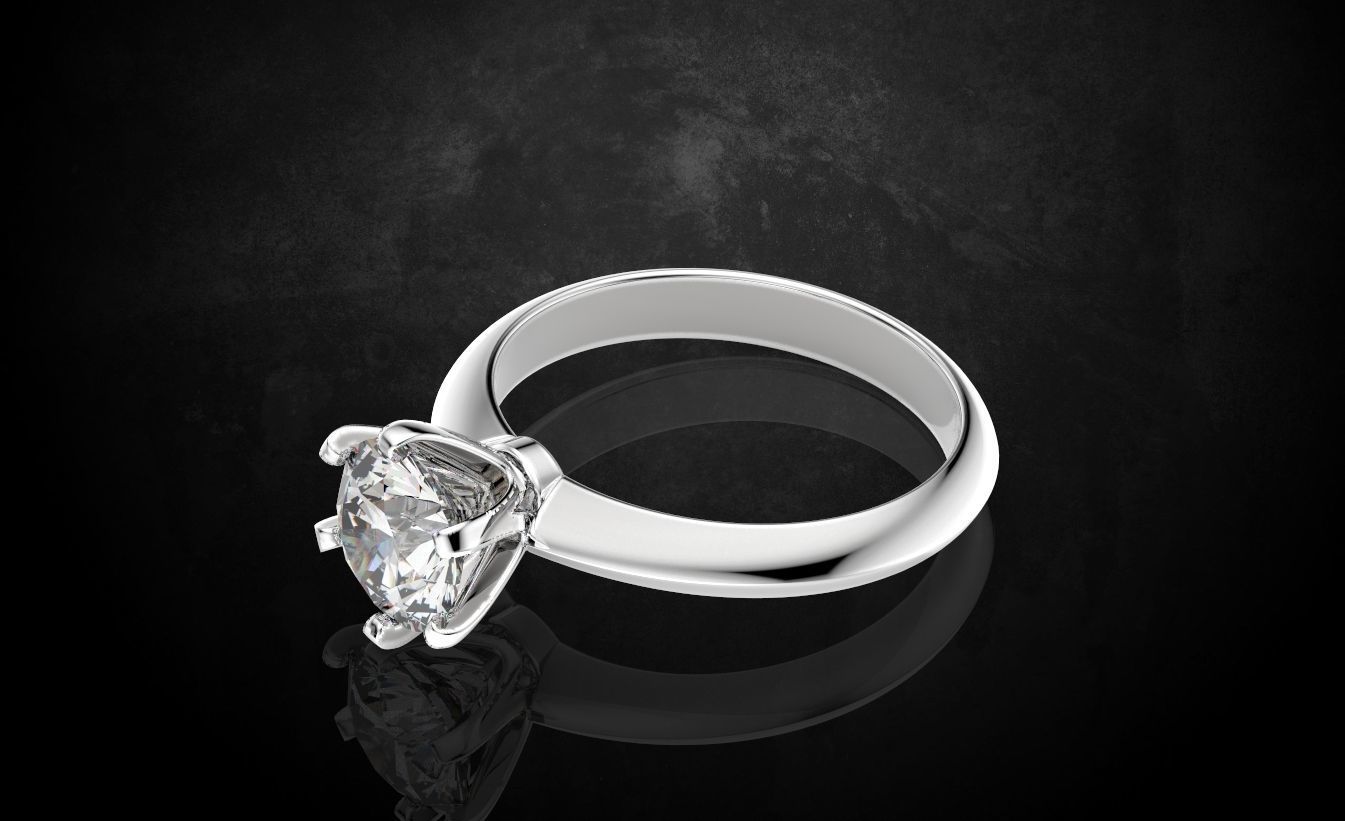 Engagement ring with diamond many sizes 313 3D print model_5