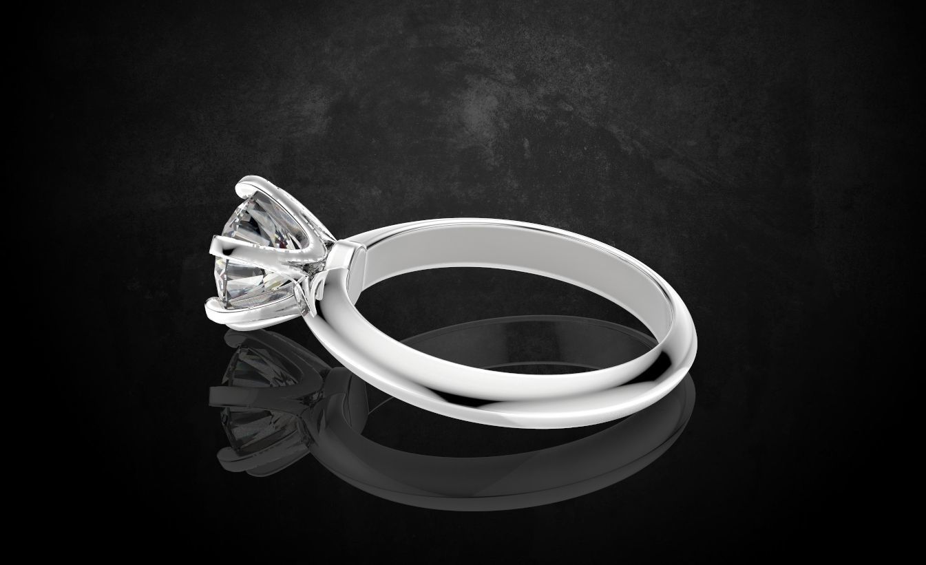 Engagement ring with diamond many sizes 313 3D print model_7