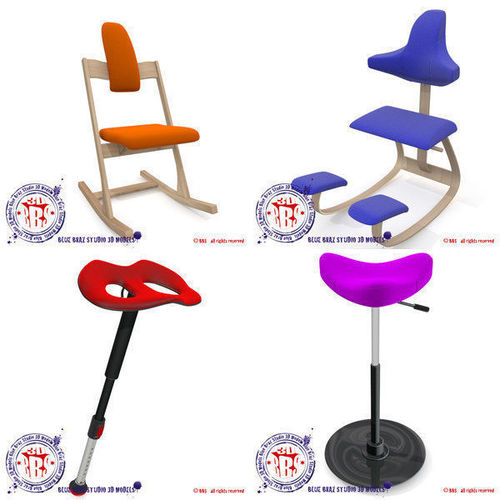 ergonomic stools collection 3D model