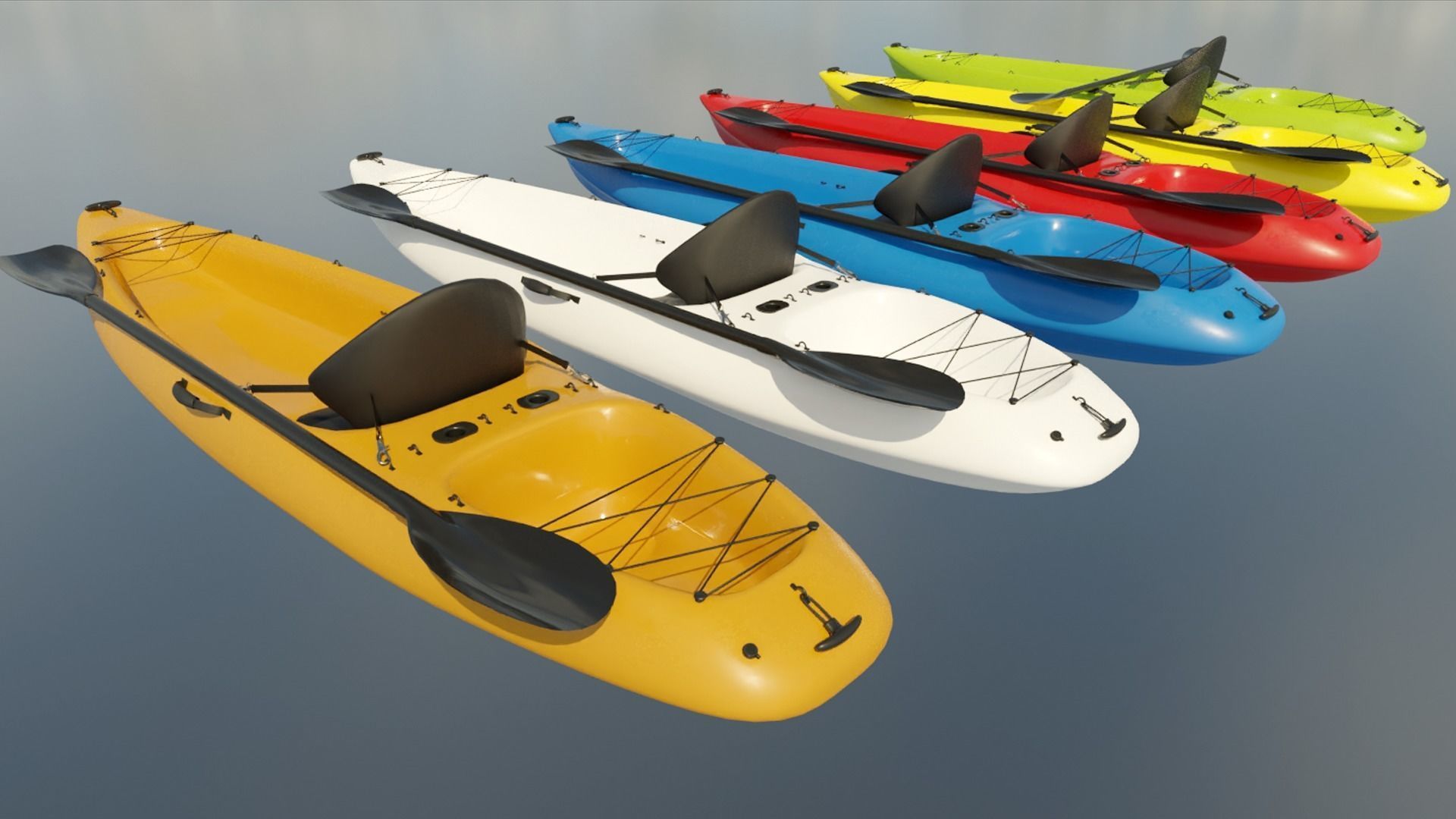Kayak Low-poly 3D model_3