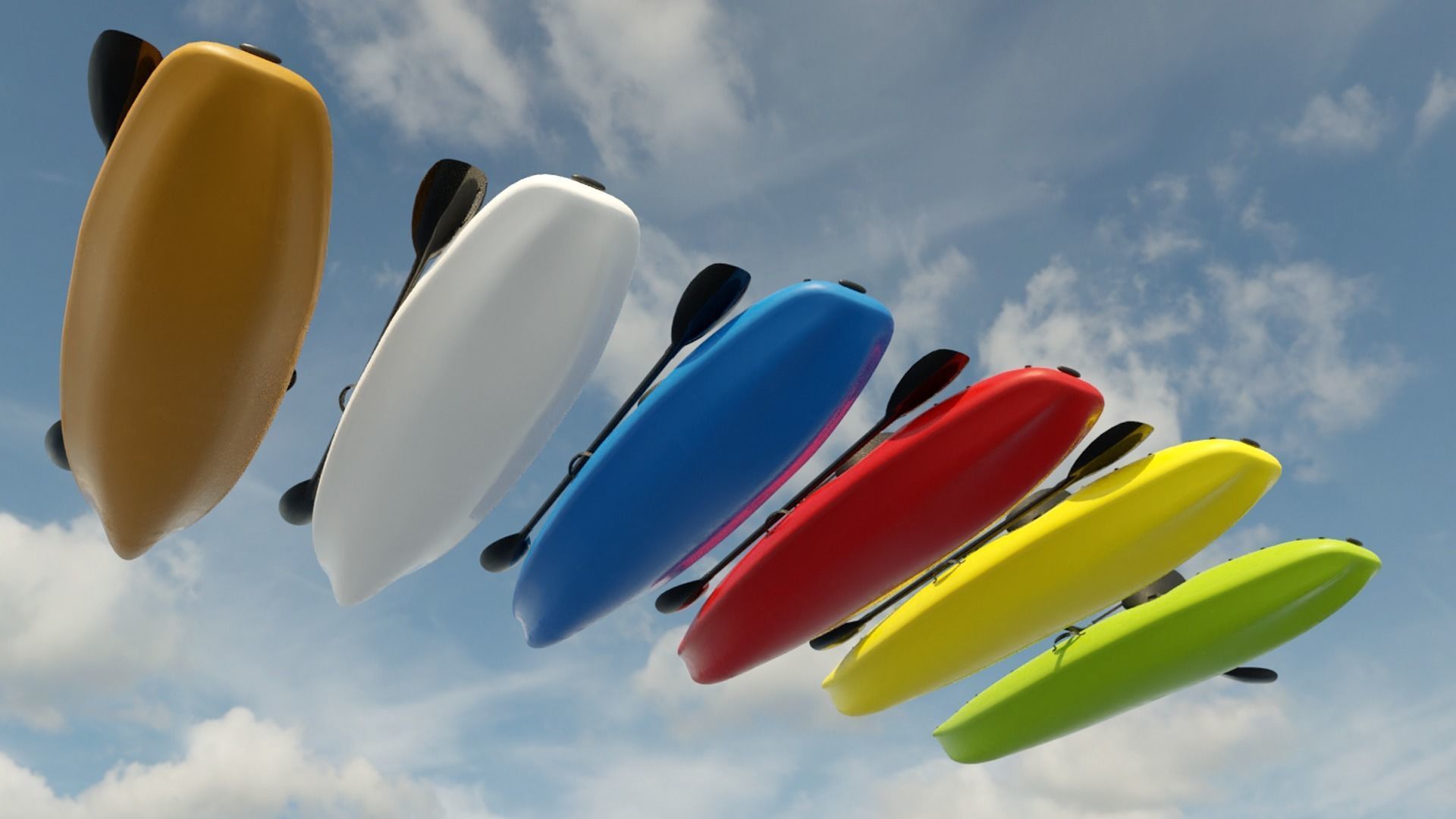 Kayak Low-poly 3D model_4