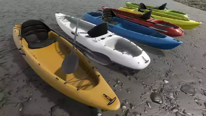Kayak Low-poly 3D model