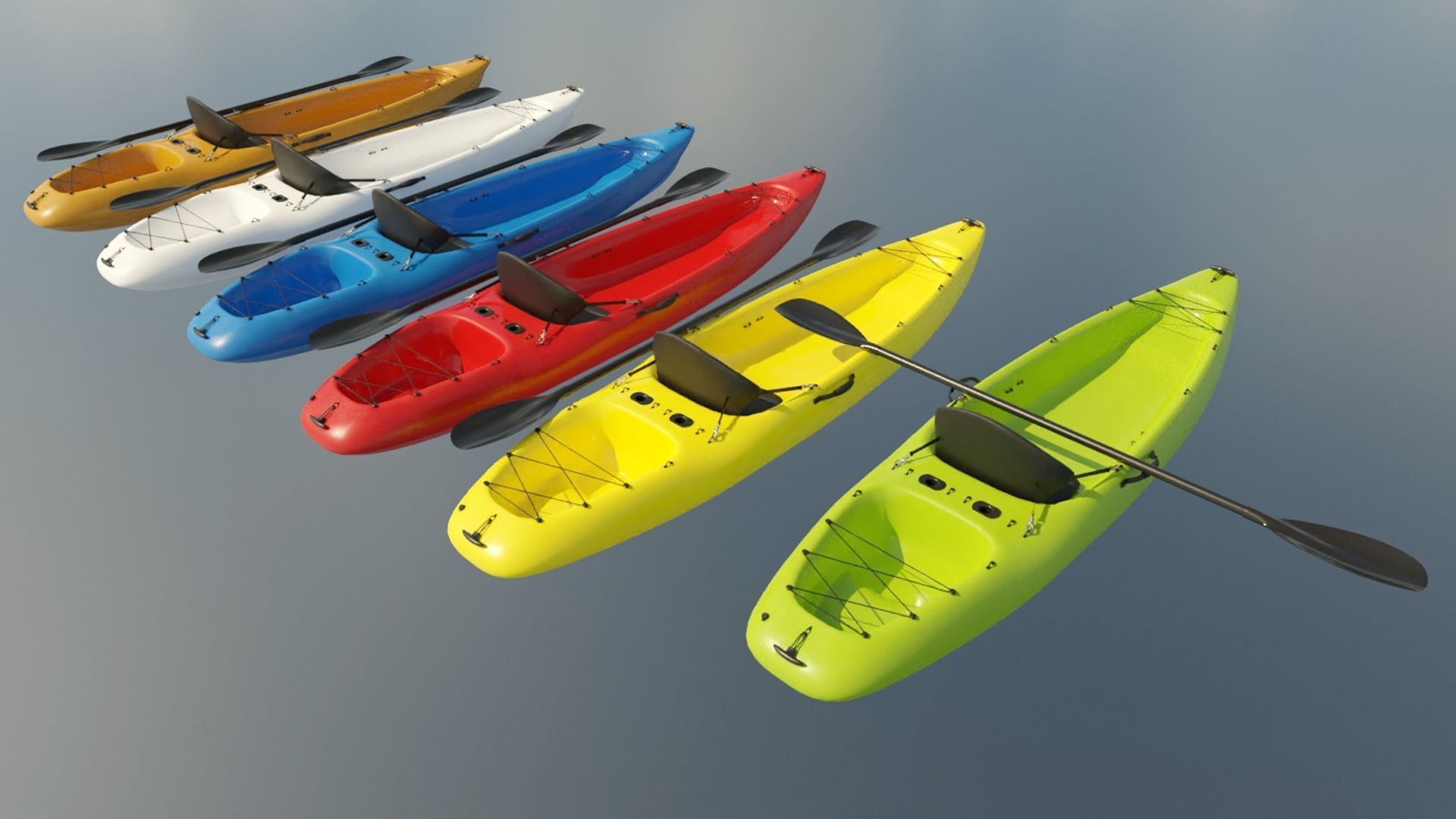 Kayak Low-poly 3D model_2